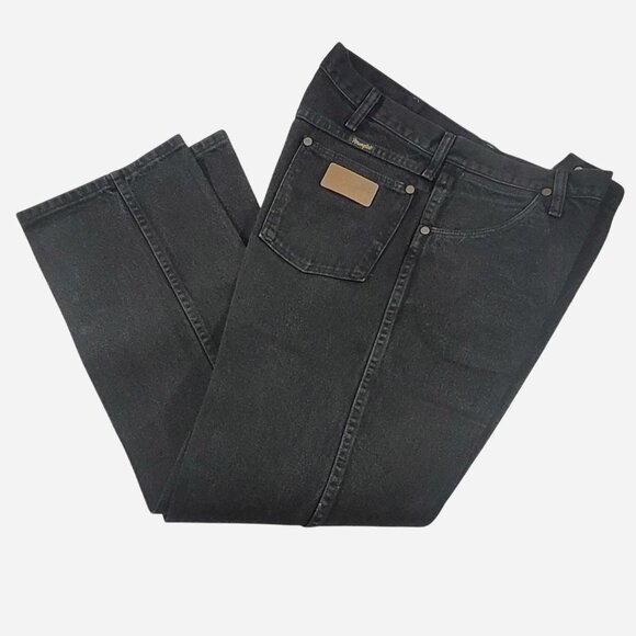 Wrangler Black Straight Leg Jeans | 34x30 | Western Denim - Picture 1 of 4